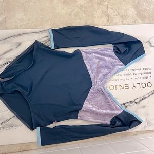 Yumiko Elli leotard with V-Angelic top, T-Storm bottom and T-Pool trim in size M